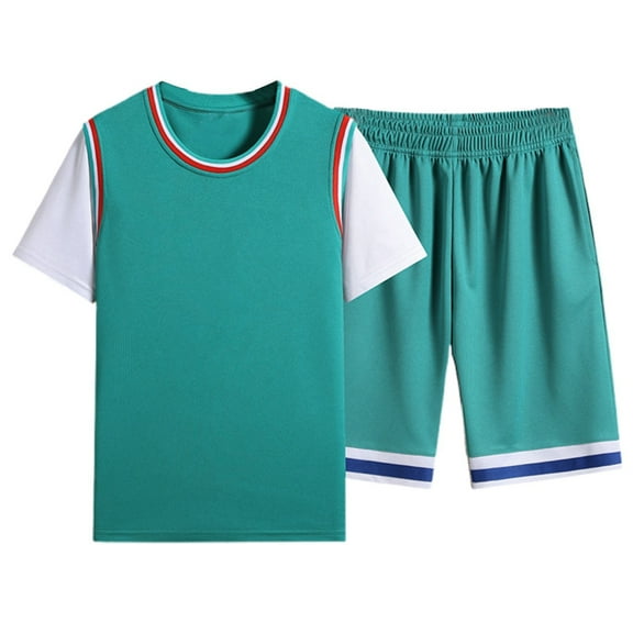 NAFUU Mens Summer Track Suits Men's Casual Sports Suit Loose Fit Round Neck Short Sleeve T Shirt and Shorts Set Comfortable Stylish Sweatsuit Outfits