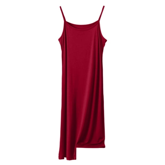 NAFUU Nightgowns For Women Sleeveless Nightdress Full Slips Sleep Dresses Solid Color Soft Spaghetti Strap Dress Sleepwear