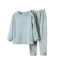thumbnail image 1 of NAFUU Pajamas Set for Girls Children's Pajamas Warm Set Solid Color Boys Girls Home Wear Soft Fuzzy Homewear With Sweatpants Soft Pajama Nightgown 2-3 Years, 1 of 3