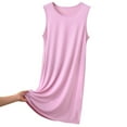 thumbnail image 1 of NAFUU Plus Size Nightgowns For Women Summer Sleeveless Tshirt Sundress Sleepwear Soft Sleeping Dress Solid Nightshirt Midi Dress, 1 of 8