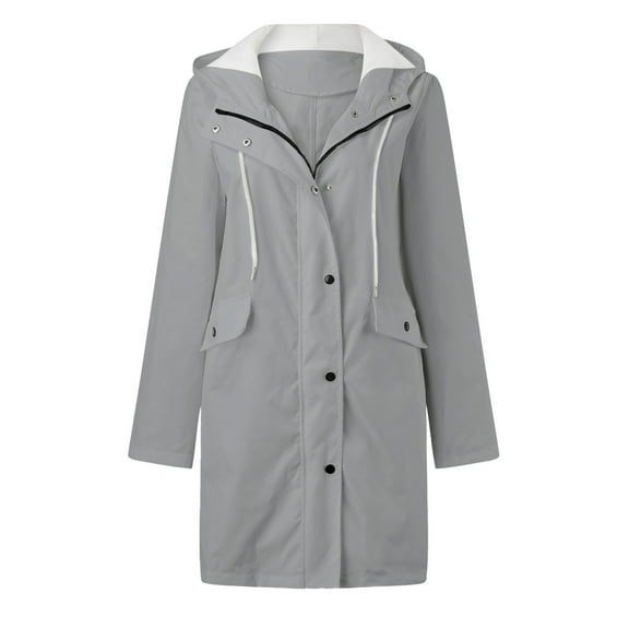 NAFUU Raincoat Women Lightweight Rain Jacket Waterproof Windbreaker Lined Long Hooded Jackets Outdoor Travel Trench Coats