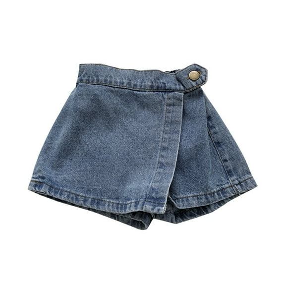 NAFUU Shorts for Girls Denim Skorts Casual Summer Denim Skirt Shorts Trendy Versatile Stretchy Jean Skirts 7-8 Years