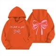 thumbnail image 1 of NAFUU Stylish Girls Hoodies Bow Print Hooded Sweatshirt Cute Long Sleeve Pullover Tops Soft Comfort Sweatshirts Daily Casual Wear 13-14 Years, 1 of 3