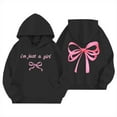 thumbnail image 1 of NAFUU Stylish Girls Hoodies Bow Print Hooded Sweatshirt Cute Long Sleeve Pullover Tops Soft Comfort Sweatshirts Daily Casual Wear 18-24 Months, 1 of 3