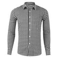 thumbnail image 1 of NAFUU Stylish Mens Shirts Men's Plaid Button Down Shirt Long Sleeve Dress Shirt Business Casual Plaid Shirts Pocket Autumn Blouse Handsome Shirt Top, 1 of 3