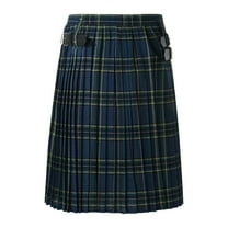 NAFUU Tartan Utility Kilts for Men Fashion Casual Retro Scottish Style Plaid Kilt Traditional Scottish Tartan Pleated Skirt Sports Gym Trousers