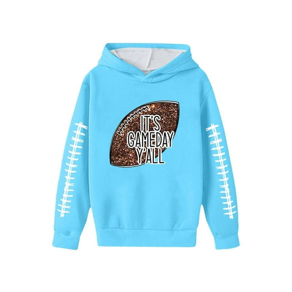 NAFUU Toddler Baby Boy Easter Sweatshirt Youth Football Sports Hoodie Athletic Long Sleeve Pullover With Team Print Kids Pullover Hoodies Boys Sizes 3-4 Years