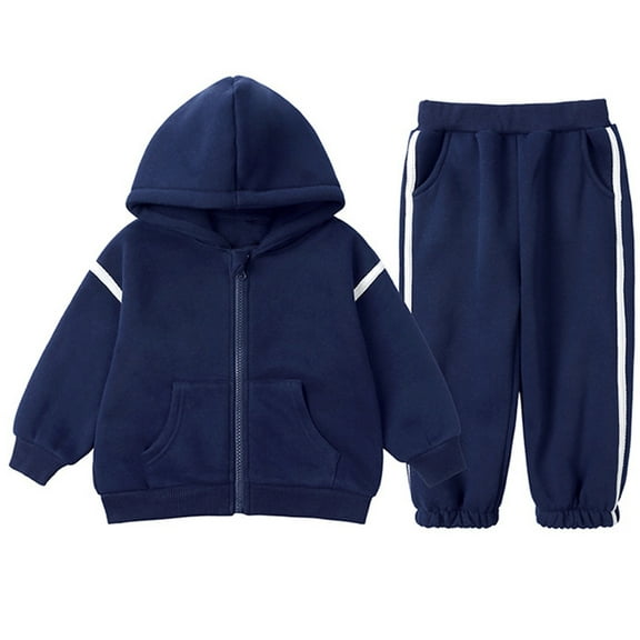 NAFUU Toddler Boys Outfits Sets Winter Tracksuit Long Sleeve Zip Up Hoodie Jacket With Jogger Pants Two Piece Outfit Children Autumn Sweatsuits Vintage Party Outfit 12-24 Months