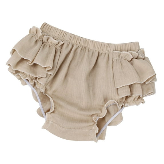 NAFUU Toddler Girls Baby Bloomers Diaper Covers Solid Color Ruffle Bloomers For Girls Summer Shorts Underwear 12-24 Months