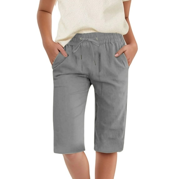 NAFUU Toddler Girls Play Shorts Solid Color Kids Knee-Length Summer Casual Shorts Playwear Outdoor Active Pants For Girls Sizes 10-11 Years