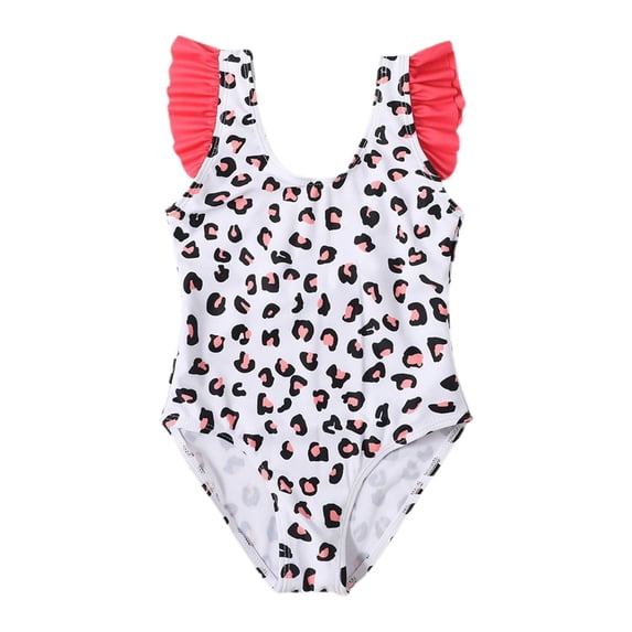 NAFUU Toddler Girls Swimsuit Adorable Leopard Print Bikini Comfortable Swim Wear For Kids Swimwear Tankini For Teen Sizes 2-3 Years