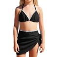 thumbnail image 1 of NAFUU Toddler And Little Girls Swimsuit Sets Two Piece Solid Color Bikini Set With Skirt For Hot Spring And Beach Pool Party Tankini Tops For Girls Swimwear Sizes 12-13 Years, 1 of 5