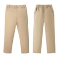 thumbnail image 1 of NAFUU Toddler To Youth Boys Pants Solid Color Casual Dress Trousers With Pockets Elastic Waist For Teenagers Stretchable Daily Wear Trousers For Boys Sizes 3-4 Years, 1 of 8