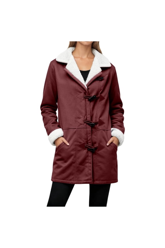 Women Jacket Soft Jackets Mid Length Outerwear Cozy Lined Coat Fall Winter Warm Thick Casual Loose Fit Fashion Coat Outwear