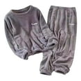 thumbnail image 1 of NAFUU Women Fuzzy Pajama Sets Soft Winter Flannel Pajama Cozy Loungewear Two Piece Outfit Long Sleeve Top And Pants Comfy Sleepwear Homewear Stylish Pajamas, 1 of 3