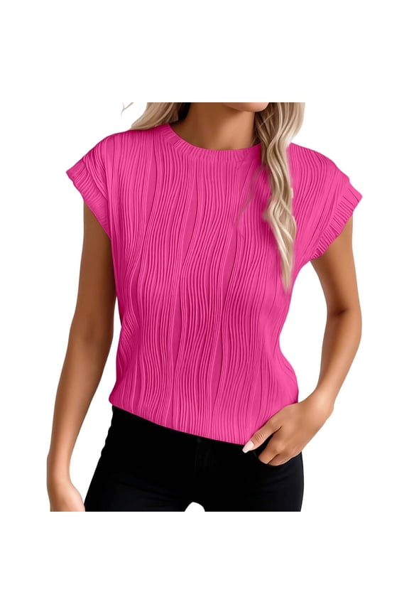 Women T-Shirts Solid Color Crew Neck Short Sleeve Floral Print Retro Fashion Top Casual Tee Soft Comfortable Daily Wear True Classic Tees Women,Red