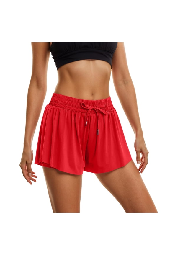 Women's 2026 Summer Casual Shorts Solid Color Modesty Layer Short Pants With Pockets And Drawstring Comfortable Hiking Shorts Women