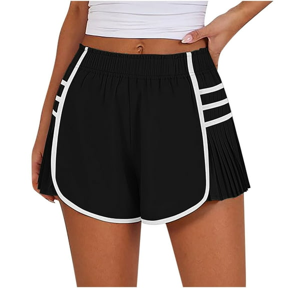 NAFUU Women's Athletic Shorts High Waisted Running Shorts For Women Quick Dry Workout Shorts Pleated Sporty Short With Pockets Fashion Shorts