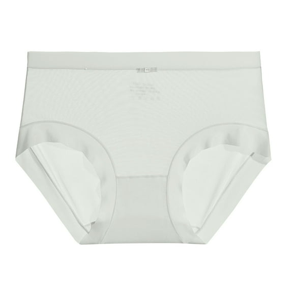 NAFUU Women's Breathable Underwear Ice Silk Flying Thin Seamless Ladies Briefs Comfy Mid Waist Panties Thongs Bikin Panties