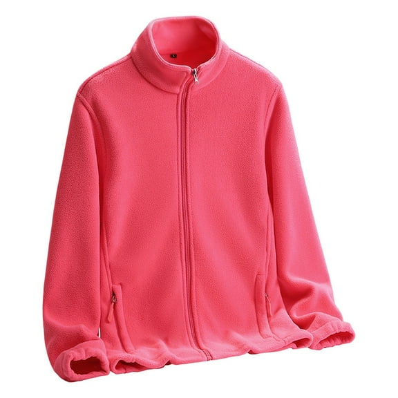 NAFUU Women's Casual Full Zip Soft Polar Jacket Fall Winter Coats Lightweight Casual Sweatshirts Coat With Pockets Warm Cozy Outerwear Warm Winter Jackets