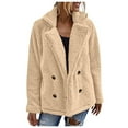 thumbnail image 1 of NAFUU Women's Fashion Winter Coats Womens Jackets Fuzzy Warm Coat Solid Color Casual Button Down Jacket Long Sleeve Outwear With Pockets Comfy Winter Coats, 1 of 8