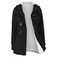 thumbnail image 1 of NAFUU Women's Fleece Jacket Womens Fashion Horn Button Fleece Thicken Coat With Hood Winter Warm Jacket Thicken Classic Outerwear Women Warm Jackets, 1 of 5