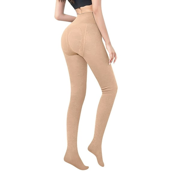 NAFUU Women's Footed Leggings Winter Thermal Stockings High Waisted Tights Pantyhose Yoga Pants Comfort Warm Trousers Stretchy Tight Pants Soft Womens Leggings