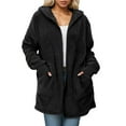 thumbnail image 1 of NAFUU Women's Full Zip Fleece Jacket Winter Warm Coat Double Hooded Cardigan Windproof Fleece Jackets With Drawstring Pockets Comfy Winter Coats, 1 of 5