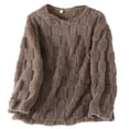 thumbnail image 1 of NAFUU Women's Fuzzy Pajama Tops Long Sleeve Flannel Pullover Sleepwear Top Warm Winter Homewear Soft Coral Pajamas Top Cozy Wear Cute Loungewear Sets, 1 of 3