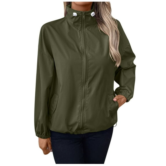 NAFUU Women's Lightweight Jackets Casual Zip Up Athletic Jacket Loose Fit Outdoor Sports Jacket Coat With Pockets