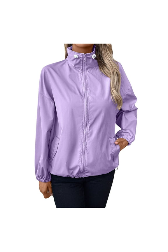 Women's Lightweight Jackets Casual Zip Up Athletic Jacket Loose Fit Outdoor Sports Jacket Coat With Pockets