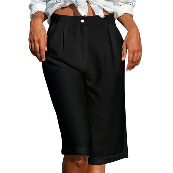 NAFUU Women's Long Shorts Womens Bermuda Shorts Summer Thin Casual Shorts Loose Comfy Long Beach Walking Shorts With Pockets Outdoor Hiking Shorts