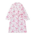 thumbnail image 1 of NAFUU Women's Robes Cute Bow Print Fleece Bathrobe Soft Flannel Winter Robe Lightweight Warm Bathrobes Sleepwear Robes With Pockets Nightwear Fashion Sleepwear, 1 of 9