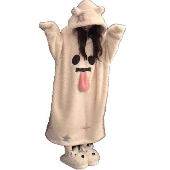 NAFUU Women's Robes Sleepwear Funny Onesie Pajamas One Piece Sleepwear Fleece Loungewear With Hood Winter Warmth Nightgowns Soft Cozy Homewear Soft Xmas Pajamas