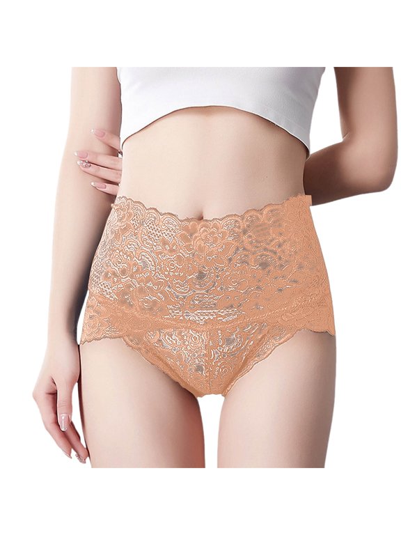 Women's Underwear Lace Panties Womens Sexy Lace Panties Tummy Control High Waisted Full Coverage Panties Ladies Briefs Comfy Stretch Underpants