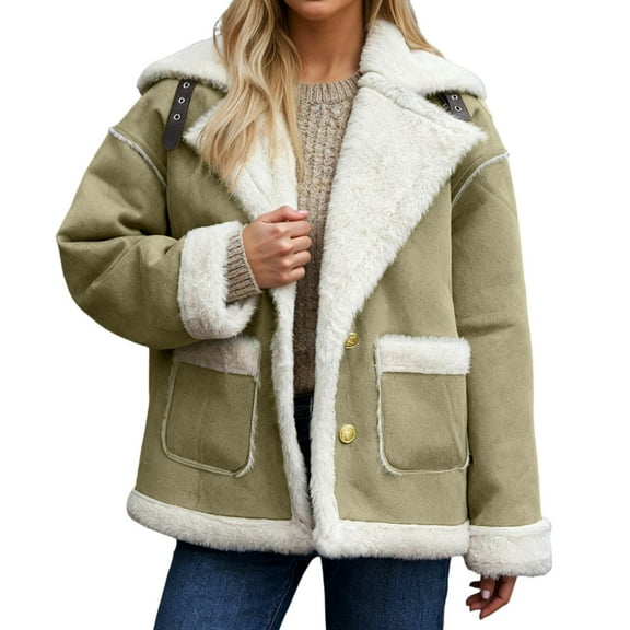 NAFUU Womens Jacket Winter Coats Heavyweight Lined Coat Warm Long Sleeve Fuzzy Jacket Cold Weather Outdoor Daily Casual Wear Comfy Outwear Coats