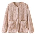 thumbnail image 1 of NAFUU Womens Fuzzy Pajamas Tops Winter Warm Coats Long Sleeve Button Down Sleepwear Shirts Thick Plush House Coats Cozy Flannel Outerwear Fashion Sleepwear, 1 of 8