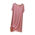 thumbnail image 1 of NAFUU Womens Nightgown Soft Sleepwear Short Sleeve T Shirt Night Dress Loose Fit Round Neck Sleep Shirt Summer Pajama Dress, 1 of 4