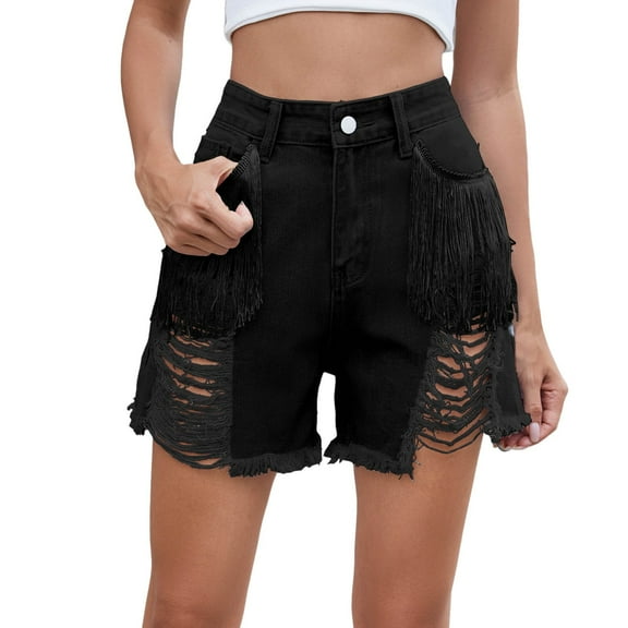 NAFUU Womens Ripped Denim Shorts Women's Jorts Baggy Jean Shorts High Waist Straight Leg Long Denim Shorts Streetwear Loose Fit Shorts