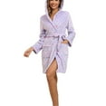 thumbnail image 1 of NAFUU Womens Robes Soft Cozy Bathrobe Comfortable Stylish Autumn Winter Thickened Flannel Robe Elegant Bathrobes Sleepwear Cozy Loungewear Soft Xmas Pajamas, 1 of 6
