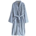 thumbnail image 1 of NAFUU Womens Striped Robe Long Bathrobe Thick Long Coral Velvet Robe Cozy Winter Sleepwear Striped Nightgown Warm Bathrobe For Autumn Winter Homewear Cute Loungewear Sets, 1 of 8