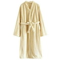 thumbnail image 1 of NAFUU Womens Striped Robe Long Bathrobe Thick Long Coral Velvet Robe Cozy Winter Sleepwear Striped Nightgown Warm Bathrobe For Autumn Winter Homewear Soft Xmas Pajamas, 1 of 3