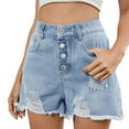 thumbnail image 1 of NAFUU Womens Summer Jean Shorts Womens Denim Shorts Stretchy High Waisted Casual Jean Shorts Trendy Ripped Loose Fit Hot Short Jeans Leisure Beach Shorts, 1 of 8