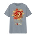 thumbnail image 1 of NAFUU Womens T-Shirts Short Sleeve 2026 Year Of The Horse Print Casual Crew Neck Soft Top Everyday Wear Baby Tees For Women，Grey, 1 of 2