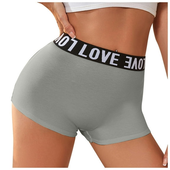 NAFUU Womens Underwear Panties Women's Breathable Mid Waist Lift Letter Printed Briefs Comfortable Briefs