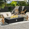thumbnail image 1 of NAGA BAHNA 56'' Patio Terrazzo Fire Pit Table,50,000 BTU Outdoor Rectangle Fire Table with Cover, 1 of 6