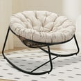 thumbnail image 1 of NAGA BAHNA Papasan Rocking Chair, Round Patio Wicker Rocker Chair with Padded Cushion, 1 of 8