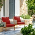 thumbnail image 1 of Two pieces Outdoor Deep Seat Cushions,24inch x 24inch Water Resistant,Fade Resistant with Removable Cover，Red, 1 of 9