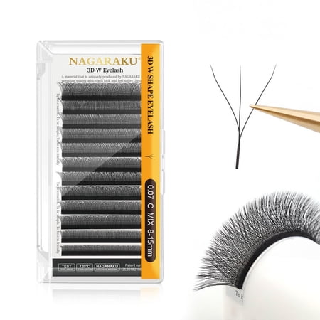 NAGARAKU 3D W Eyelash W Shape Premade Fans Eyelash Extensions 0.07C8