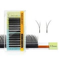 thumbnail image 1 of NAGARAKU Air Series Soft and Light Flying YY Eyelash Extension Double Tips Shape Y Premade Fans Volume False Eyelashes Matte Black 0.07D14, 1 of 9